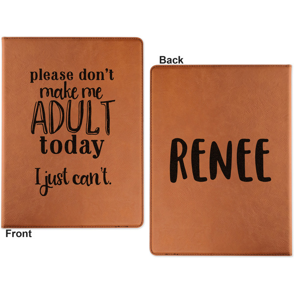 Funny Quotes and Sayings Cognac Leatherette Portfolios with Notepad - Small - Double Sided- Apvl