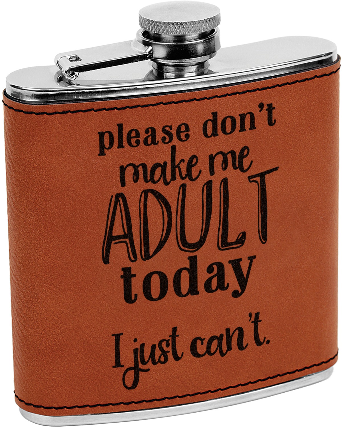Custom Funny Quotes and Sayings Leatherette Wrapped Stainless