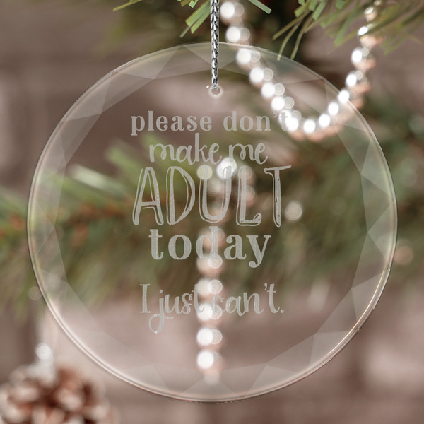 Custom Funny Quotes and Sayings Engraved Glass Ornament