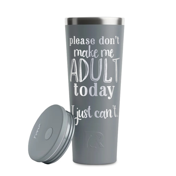 Funny Quotes and Sayings Grey RTIC Everyday Tumbler - 28 oz. - Lid Off