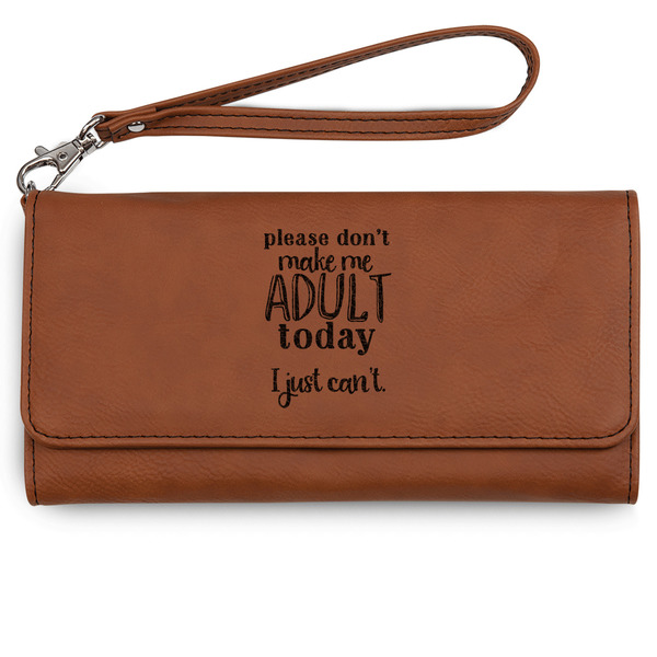 Custom Funny Quotes and Sayings Ladies Leatherette Wallet - Laser Engraved - Rawhide