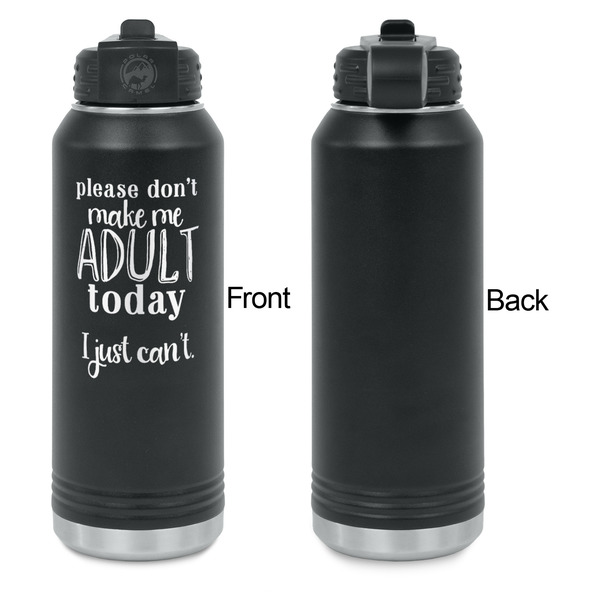 Funny Quotes and Sayings Laser Engraved Water Bottles - Front Engraving - Front & Back View