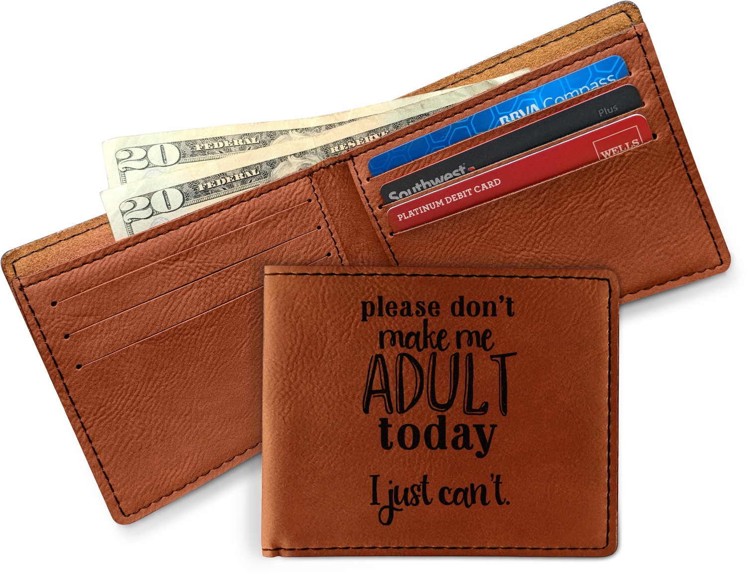 Funny Quotes and Sayings Leatherette Bifold Wallet (Personalized) YouCustomizeIt