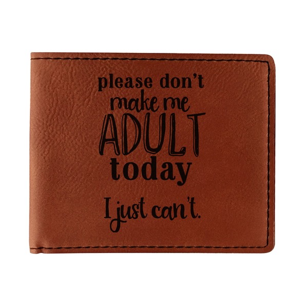 Custom Funny Quotes and Sayings Leatherette Bifold Wallet - Double Sided (Personalized)