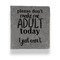 Funny Quotes and Sayings Leather Binder - 1" - Grey - Front View