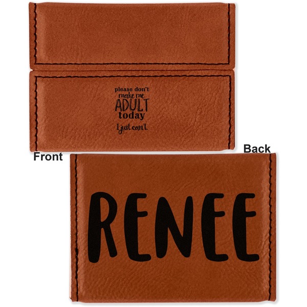 Funny Quotes and Sayings Leather Business Card Holder - Front Back