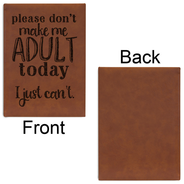 Funny Quotes and Sayings Leatherette Journal - Large - Single Sided - Front & Back View