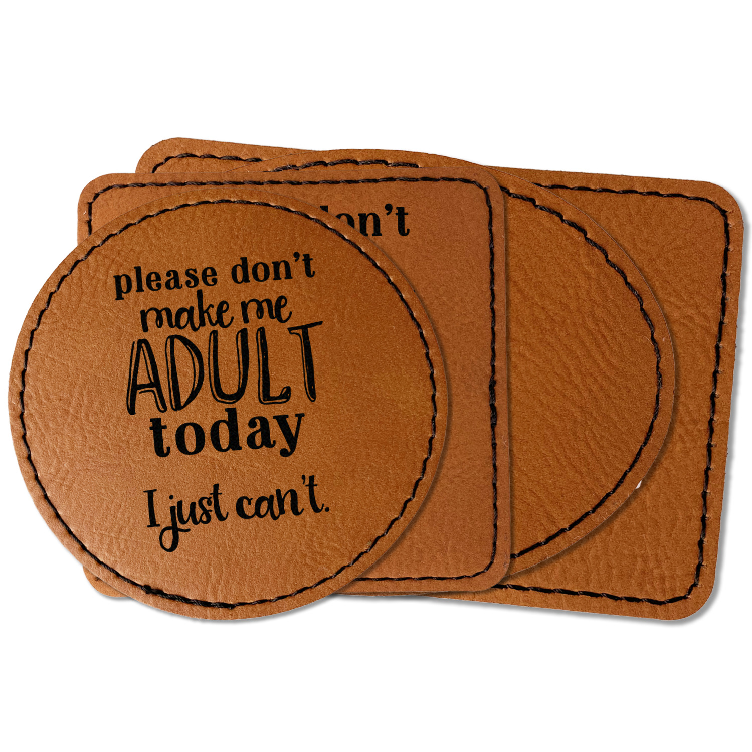 Custom Funny Quotes and Sayings Faux Leather Iron On Patch