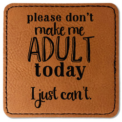 Funny Quotes and Sayings Faux Leather Iron On Patch - Square