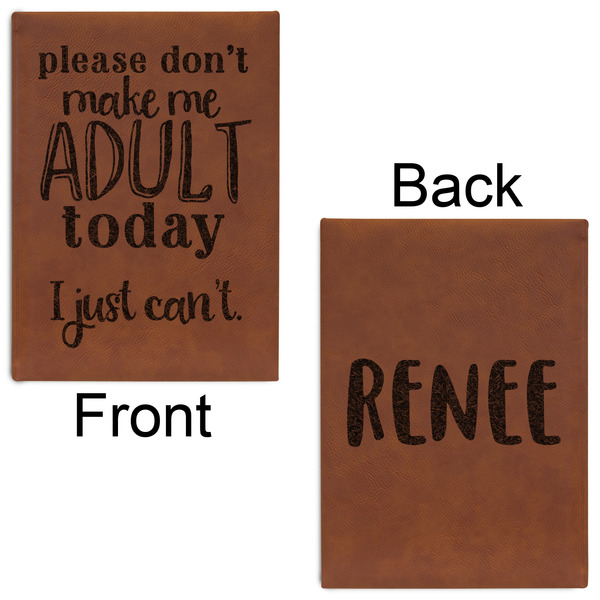 Funny Quotes and Sayings Leatherette Sketchbooks - Large - Double Sided - Front & Back View