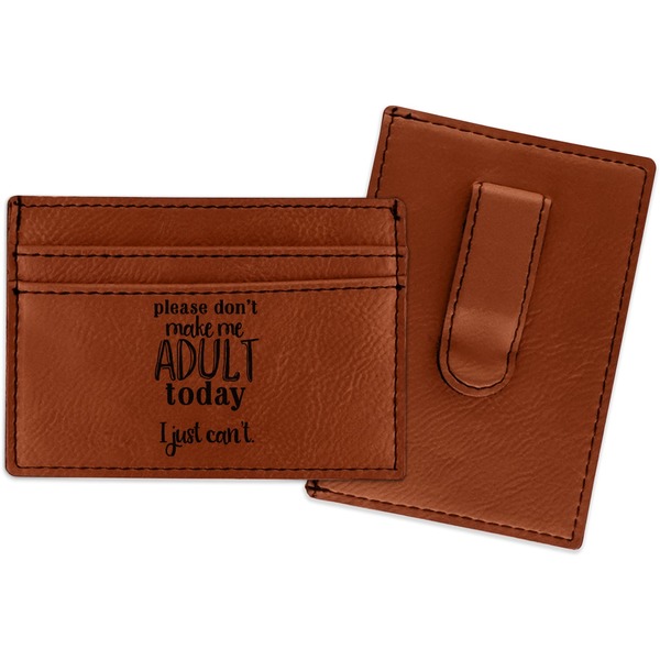 Custom Funny Quotes and Sayings Leatherette Wallet with Money Clip