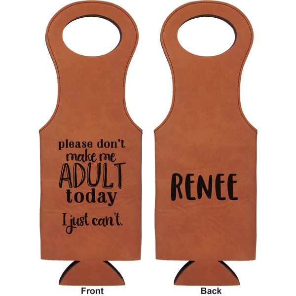 Funny Quotes and Sayings Leatherette Wine Tote Double Sided - Front and Back