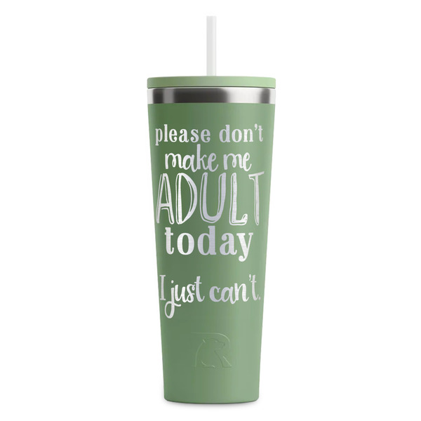 Custom Funny Quotes and Sayings RTIC Everyday Tumbler with Straw - 28oz - Light Green - Single-Sided