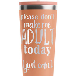 Funny Quotes and Sayings RTIC Everyday Tumbler with Straw - 28oz - Peach - Double-Sided