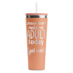 Funny Quotes and Sayings RTIC Everyday Tumbler with Straw - 28oz - Peach - Double-Sided