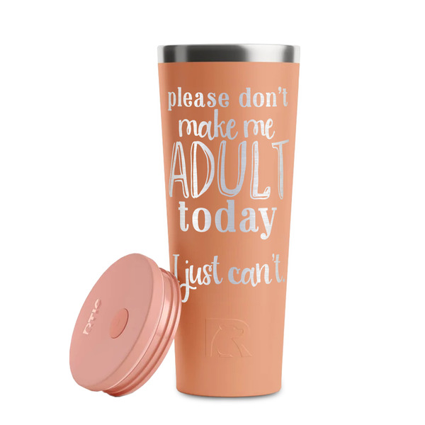 Funny Quotes and Sayings Peach RTIC Everyday Tumbler - 28 oz. - Lid Off