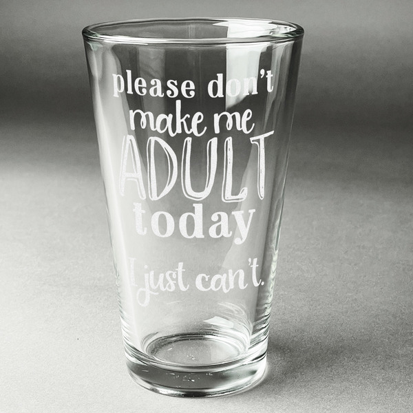 Custom Funny Quotes and Sayings Pint Glass - Engraved