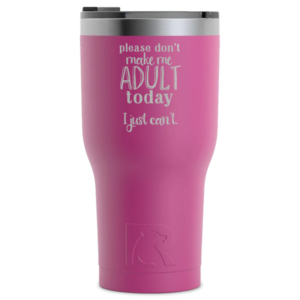 Custom Funny Quotes and Sayings RTIC Tumbler - Magenta - Laser Engraved - Single-Sided