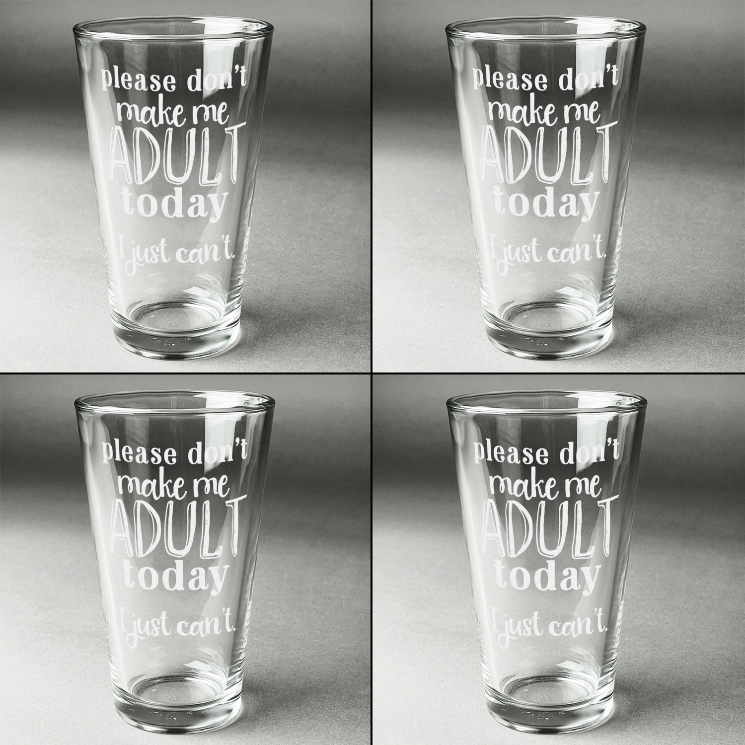 Funny Quotes and Sayings Beer Glasses (Set of 4) (Personalized
