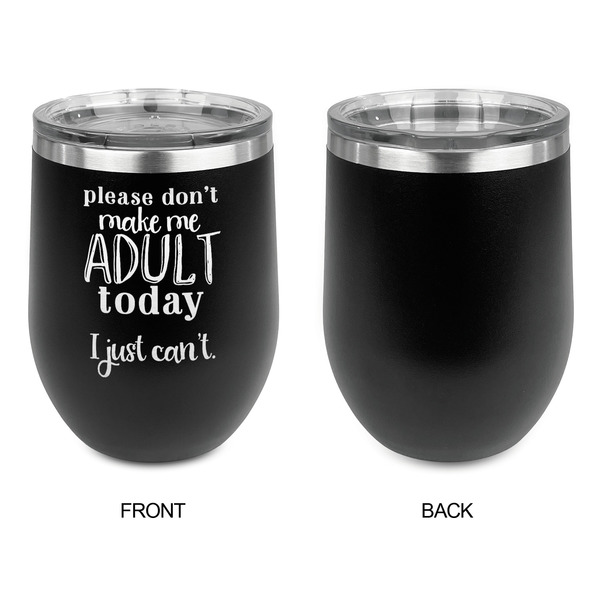 Funny Quotes and Sayings Stainless Wine Tumblers - Black - Single Sided - Approval