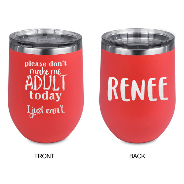 Funny Quotes and Sayings Stainless Wine Tumblers - Coral - Double Sided - Approval