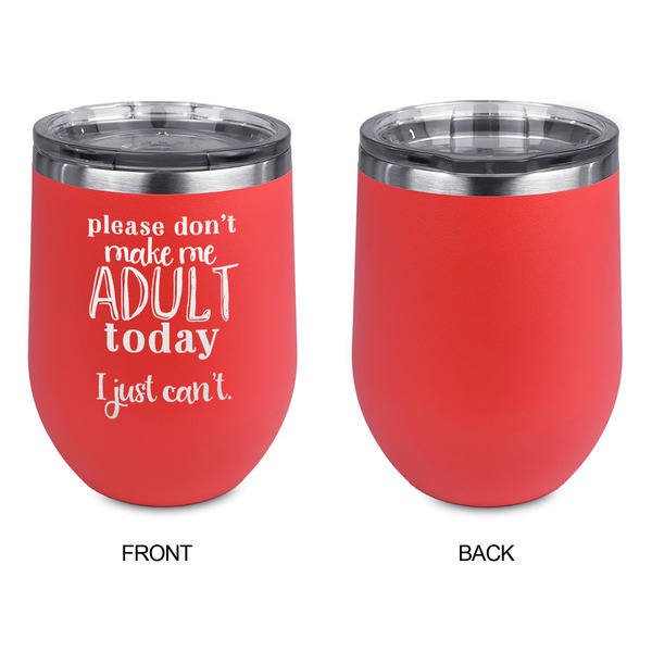Funny Quotes and Sayings Stainless Wine Tumblers - Coral - Single Sided - Approval