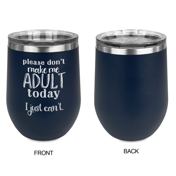 Funny Quotes and Sayings Stainless Wine Tumblers - Navy - Single Sided - Approval