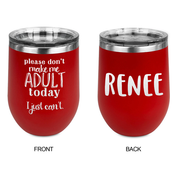 Funny Quotes and Sayings Stainless Wine Tumblers - Red - Double Sided - Approval