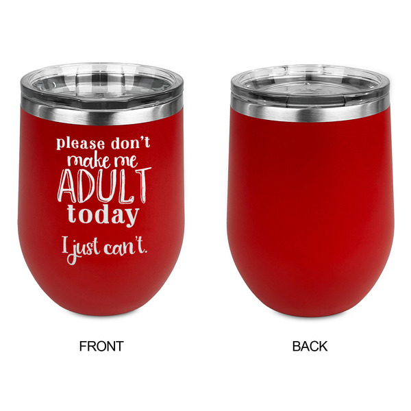 Funny Quotes and Sayings Stainless Wine Tumblers - Red - Single Sided - Approval