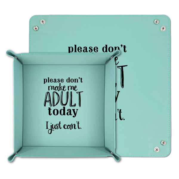 Funny Quotes and Sayings Teal Faux Leather Valet Trays - PARENT MAIN