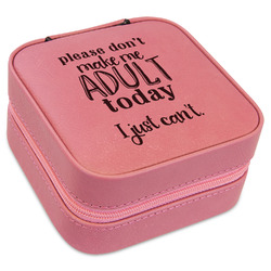 Funny Quotes and Sayings Travel Jewelry Boxes - Pink Leather