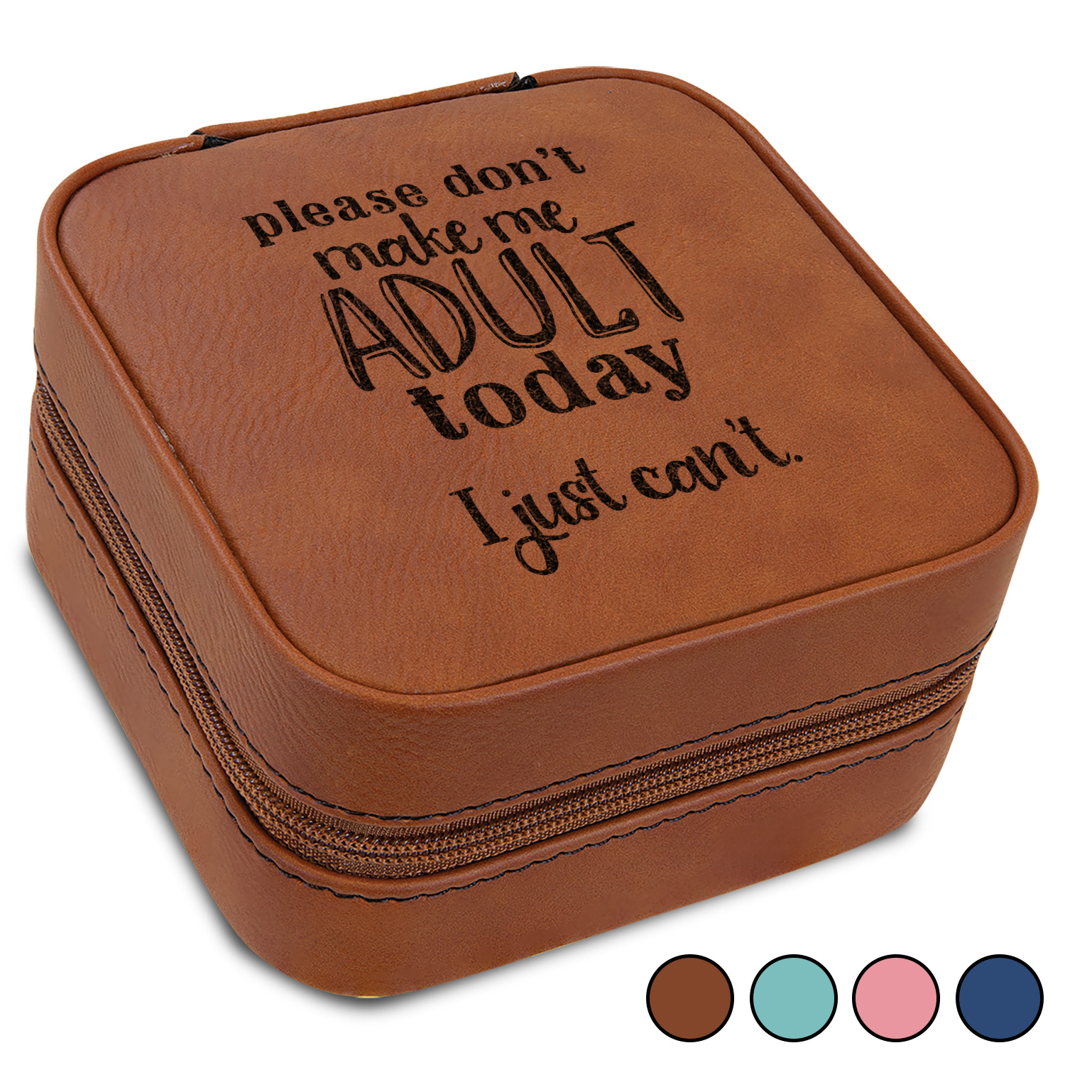 Funny Quotes and Sayings Travel Jewelry Box - Leather - YouCustomizeIt