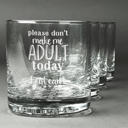 Funny Quotes and Sayings Whiskey Glasses (Set of 4)
