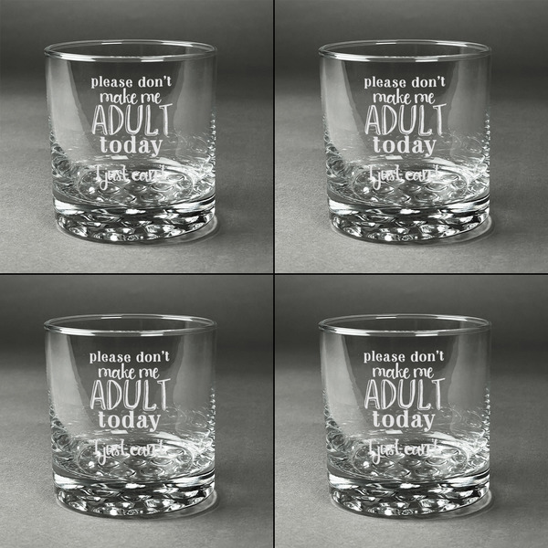 Funny Quotes and Sayings Whiskey Glasses - Set of 4 all Engraved