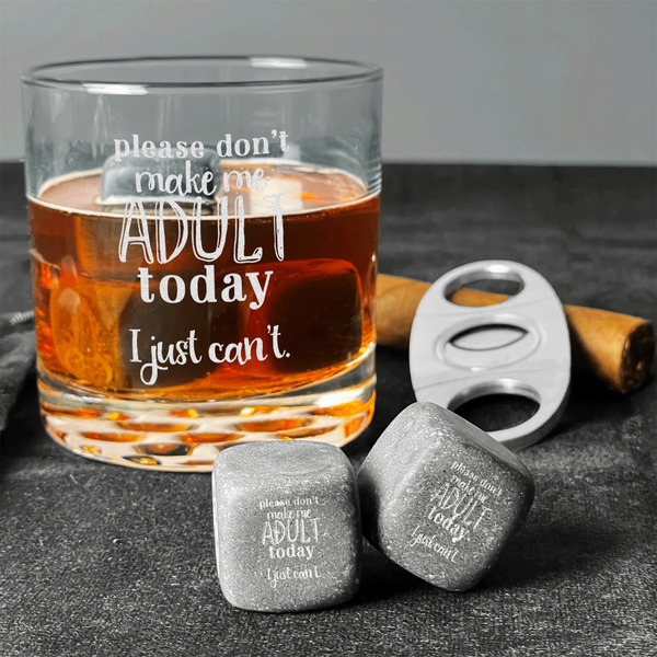 Funny Quotes and Sayings Whiskey Stones - Set of 3 - In Context