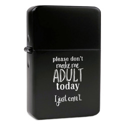 Funny Quotes and Sayings Windproof Lighter - Black - Single Sided & Lid Engraved