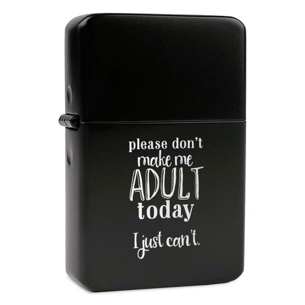 Custom Funny Quotes and Sayings Windproof Lighter - Black - Double Sided