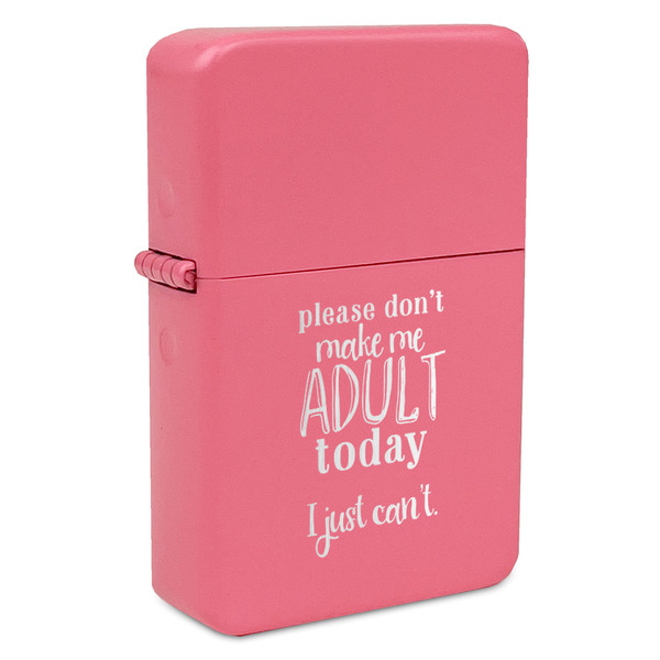 Custom Funny Quotes and Sayings Windproof Lighter - Pink - Single Sided