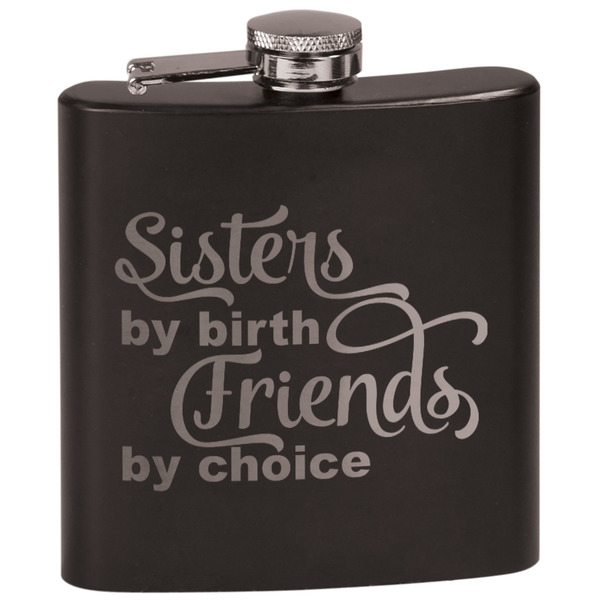 Custom Sister Quotes and Sayings Black Flask Set
