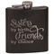 Sister Quotes and Sayings Black Flask - Engraved Front
