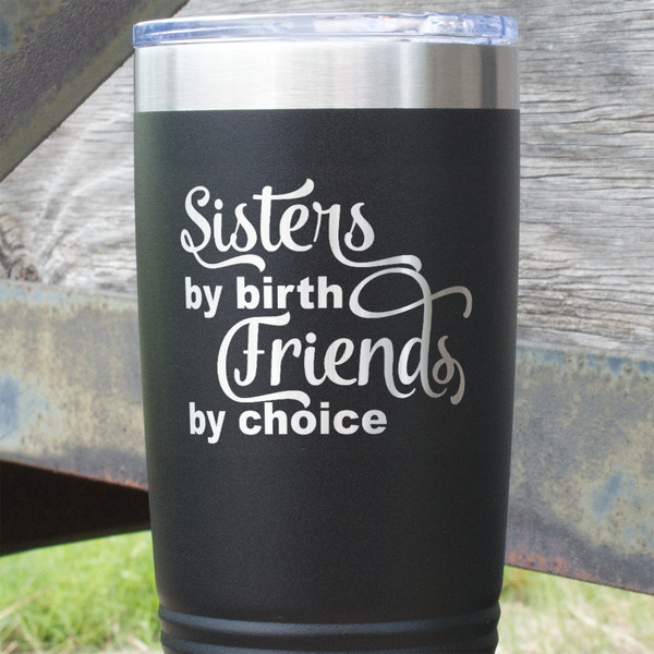 Sister Quotes and Sayings Black Polar Camel Tumbler - 20oz - Close Up