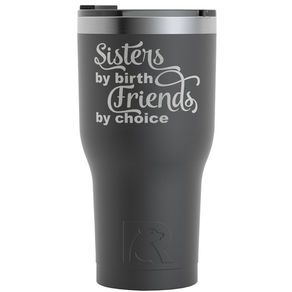 Custom Sister Quotes and Sayings RTIC Tumbler - Black - Engraved Front