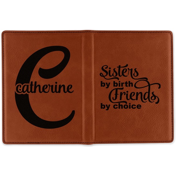 Sister Quotes and Sayings Cognac Leather Passport Holder Outside Double Sided - Apvl