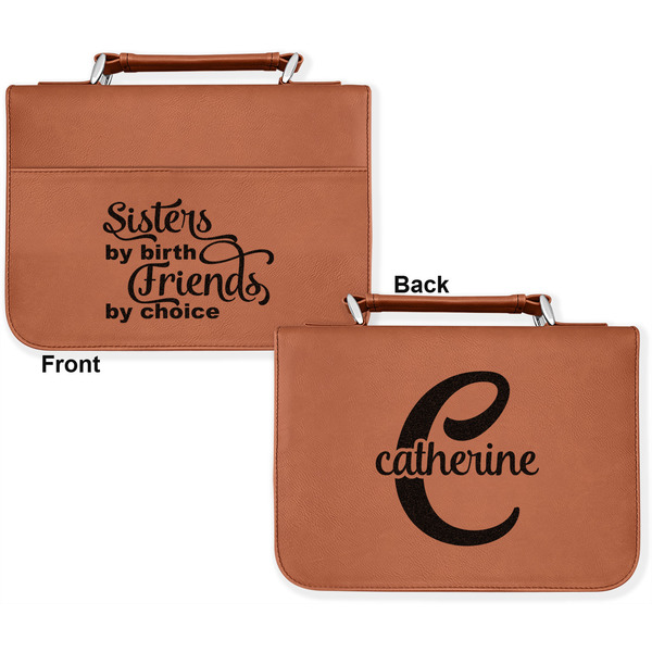 Sister Quotes and Sayings Cognac Leatherette Bible Covers - Large Double Sided Apvl