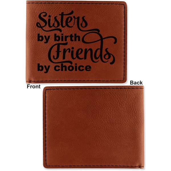 Sister Quotes and Sayings Cognac Leatherette Bifold Wallets - Front and Back Single Sided - Apvl