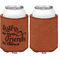 Sister Quotes and Sayings Cognac Leatherette Can Sleeve - Single Sided Front and Back