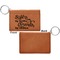 Sister Quotes and Sayings Cognac Leatherette Keychain ID Holders - Front Apvl