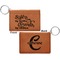 Sister Quotes and Sayings Cognac Leatherette Keychain ID Holders - Front and Back Apvl