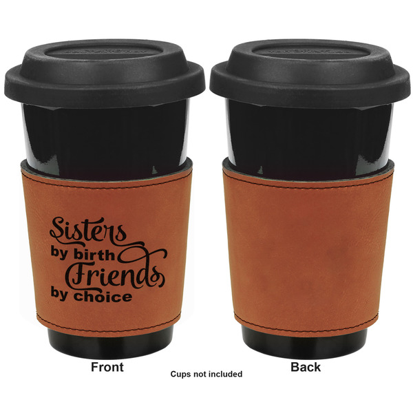 Sister Quotes and Sayings Cognac Leatherette Mug Sleeve - Single Sided Apvl