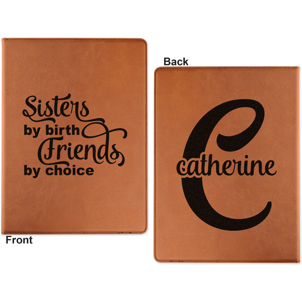 Sister Quotes and Sayings Cognac Leatherette Portfolios with Notepad - Large - Double Sided - Apvl